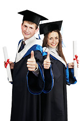 Image showing Pair of happy graduate students