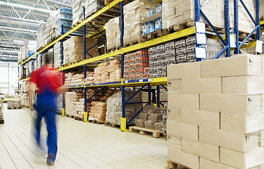 Image showing warehouse and worker