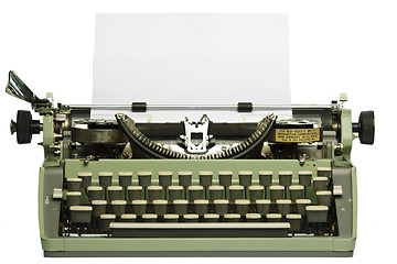 Image showing Retro typewriter with blank paper