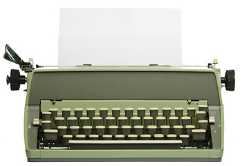 Image showing Retro typewriter with blank paper