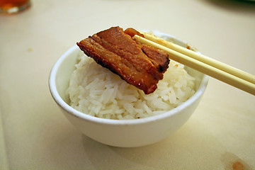Image showing Rice and meat