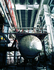 Image showing Equipment, cables and piping as found inside of a modern industr