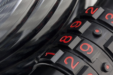 Image showing bicycle combination lock and cable abstract