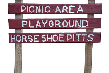 Image showing picnic area and playground sign