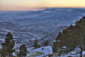 Image showing winter dusk at Colorado Rocky Mountains