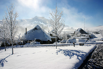 Image showing Snow covered Lodges