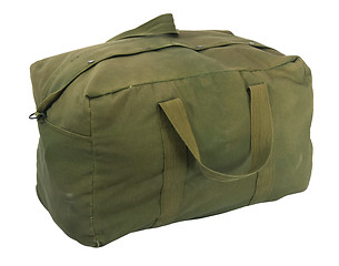 Image showing military green canvas duffel bag