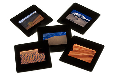 Image showing sand dunes - color slides on a lightbox