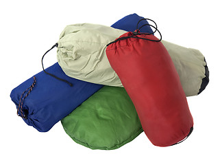 Image showing colorful bags with camping equipment