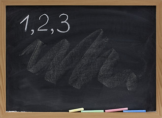 Image showing one, two, three numbers on blackboard
