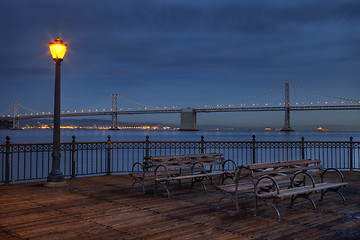 Image showing San Francisco at night - Bay Bridge