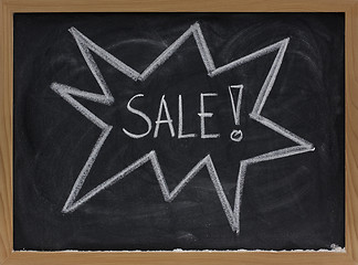 Image showing sale sign concept on blackboard