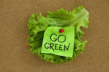 Image showing go green concept on bulletin board