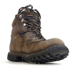 Image showing heavy worn out hiking boot