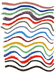 Image showing wavy color  lines with soft pastel crayons