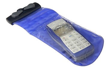 Image showing cell phone in waterproof case