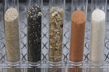 Image showing sand samples in laboratory testing tubes