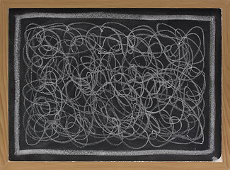 Image showing white chalk scribble on blackboard