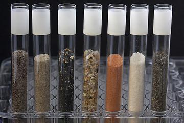 Image showing sand in laboratory testing tubes