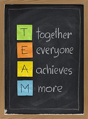 Image showing teamwork concept on blackboard