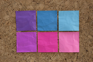 Image showing blue, pink, magenta reminder notes