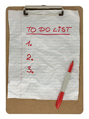 Image showing to do list on clip board
