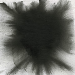 Image showing black watercolor abstract with canvas texture