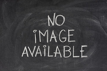 Image showing no image available text on blackboard