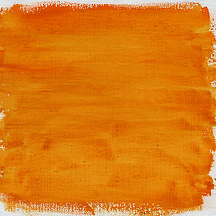 Image showing orange watercolor abstract with canvas texture