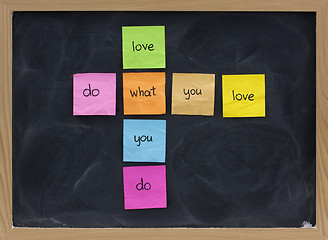 Image showing do what you love concept on blackboard