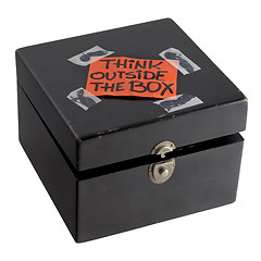 Image showing think outside the box concept or reminder