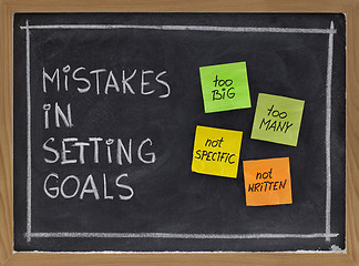 Image showing mistakes in setting goals