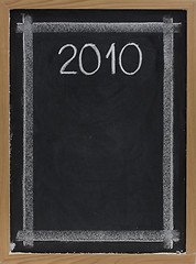 Image showing 2010 - white chalk on blackboard