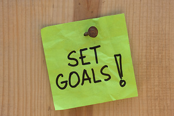 Image showing Set goals - motivational reminder