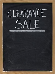 Image showing clearance sale blackboard sign