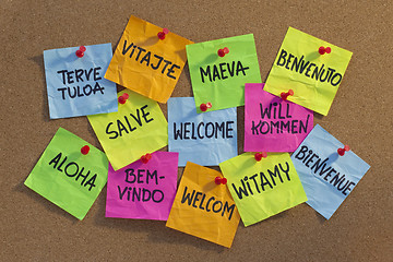 Image showing welcome, willkommen, bienvenue, aloha, ...