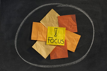 Image showing focus concept on blackboard