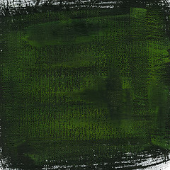 Image showing green and black painted canvas texture