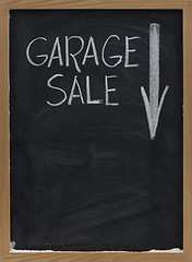Image showing garage sale blackboard sign
