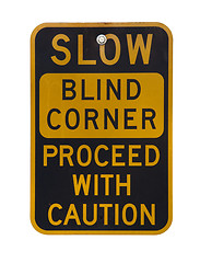 Image showing blind corner warning sign