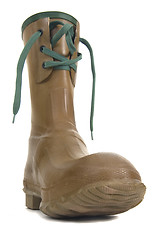 Image showing heavy rubber boot with laces