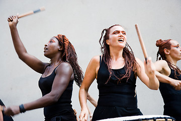 Image showing Females drummers