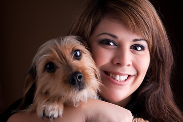 Image showing Woman and Her Pet Dog