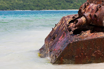 Image showing Flamenco Beach Army Tank