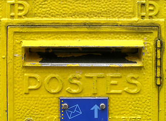 Image showing Yellow mailbox in France