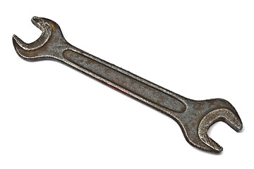 Image showing  old wrench isolated on white 