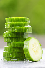 Image showing Sliced cucumber