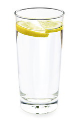 Image showing Glass of water with lemon