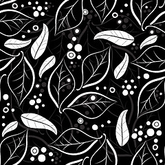 Image showing Black floral pattern