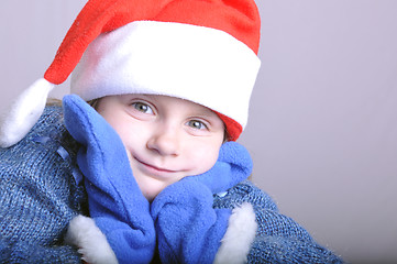 Image showing cute little smiling Santa girl